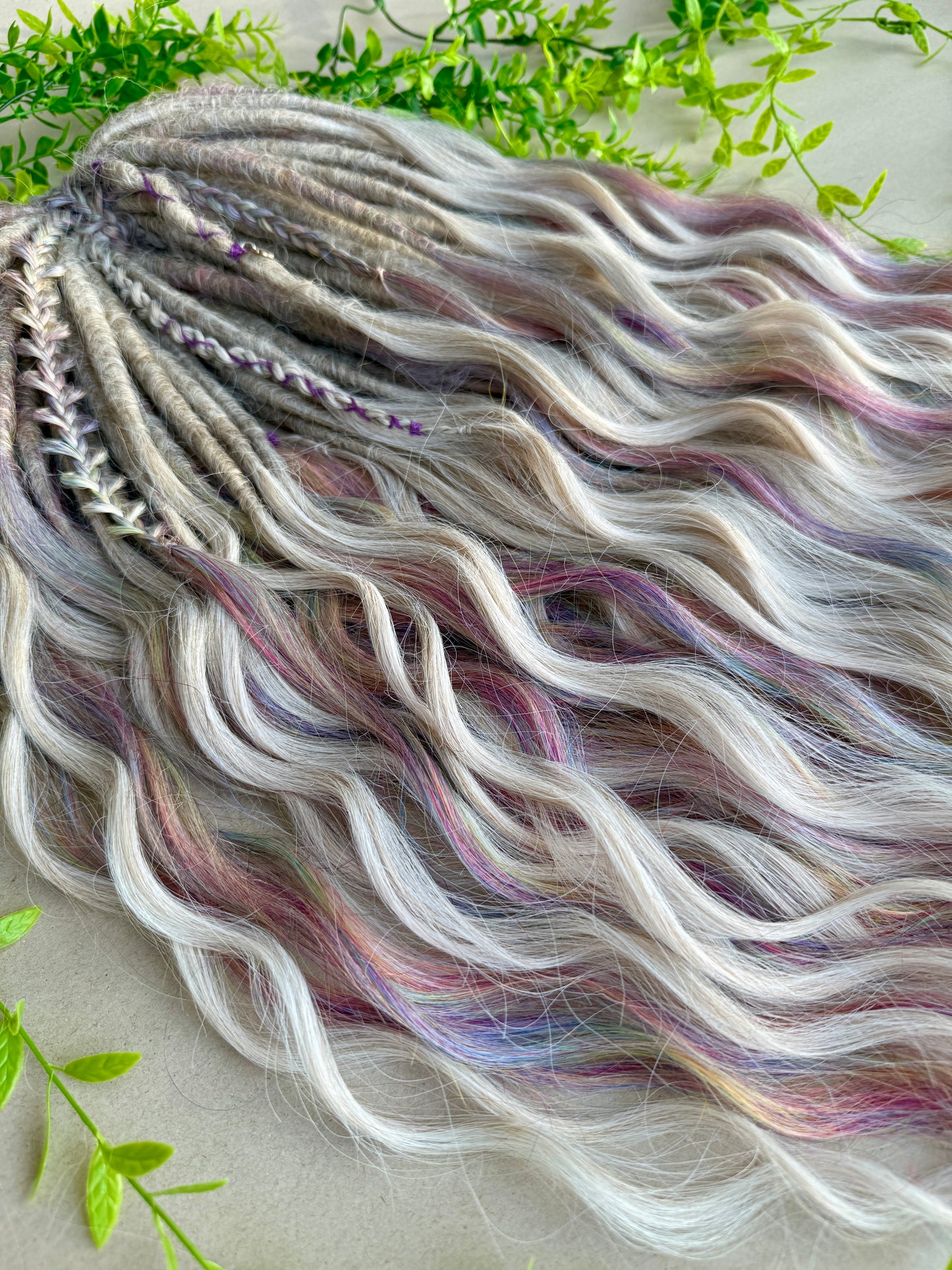 Sunborn Dreadlocks – Rainbow Fantasy Hair Extensions with Blonde Curls (DE / SE)