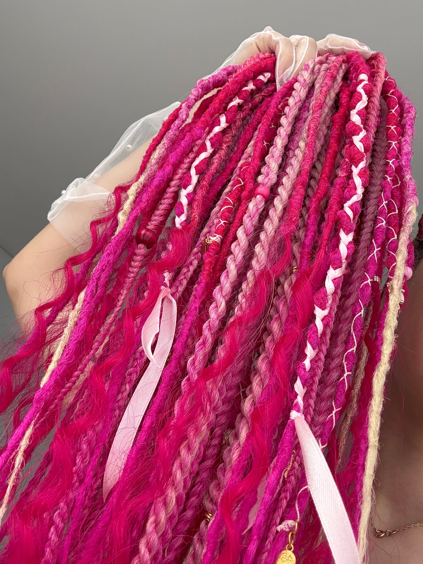 Magenta Muse Dreadlocks – Pink & Fuchsia Full Set Fantasy Hair Extensions