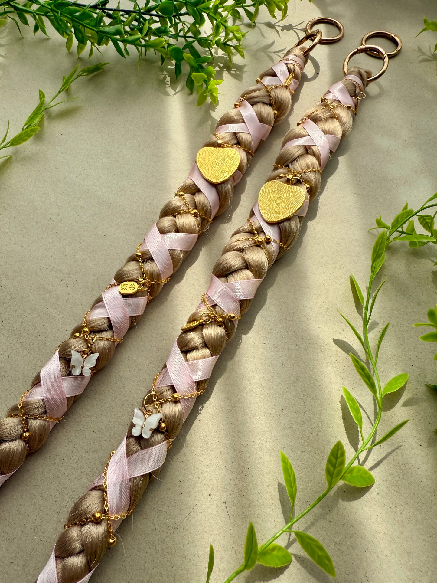 Clip-In Braided Hair Extensions with Charms – Boho Festival Hairpiece (Set of 2)