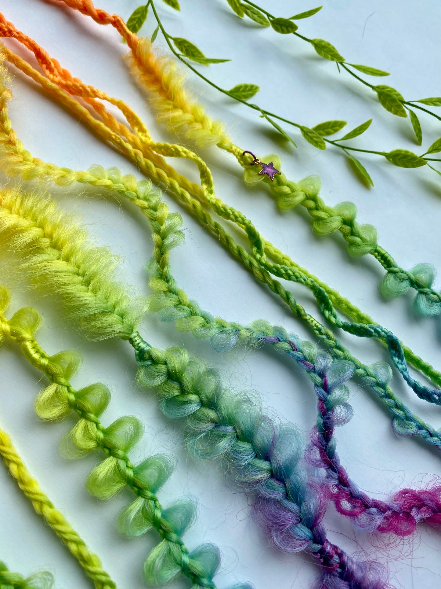 Color Gradient Braided Hair Clips – 5 Piece Set, Bold Festival Hair Accessories