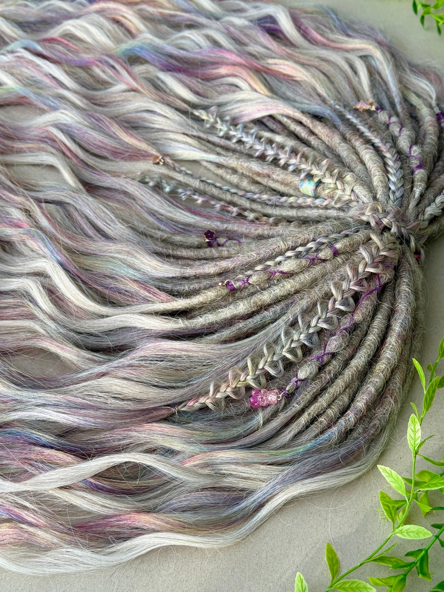 Sunborn Dreadlocks – Rainbow Fantasy Hair Extensions with Blonde Curls (DE / SE)