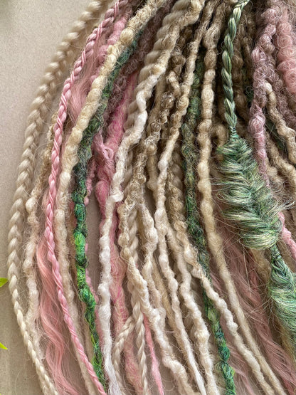 Morning Nymph Dreadlocks Pastel Blonde & Soft Pink Fairy Full Set (50 DE)