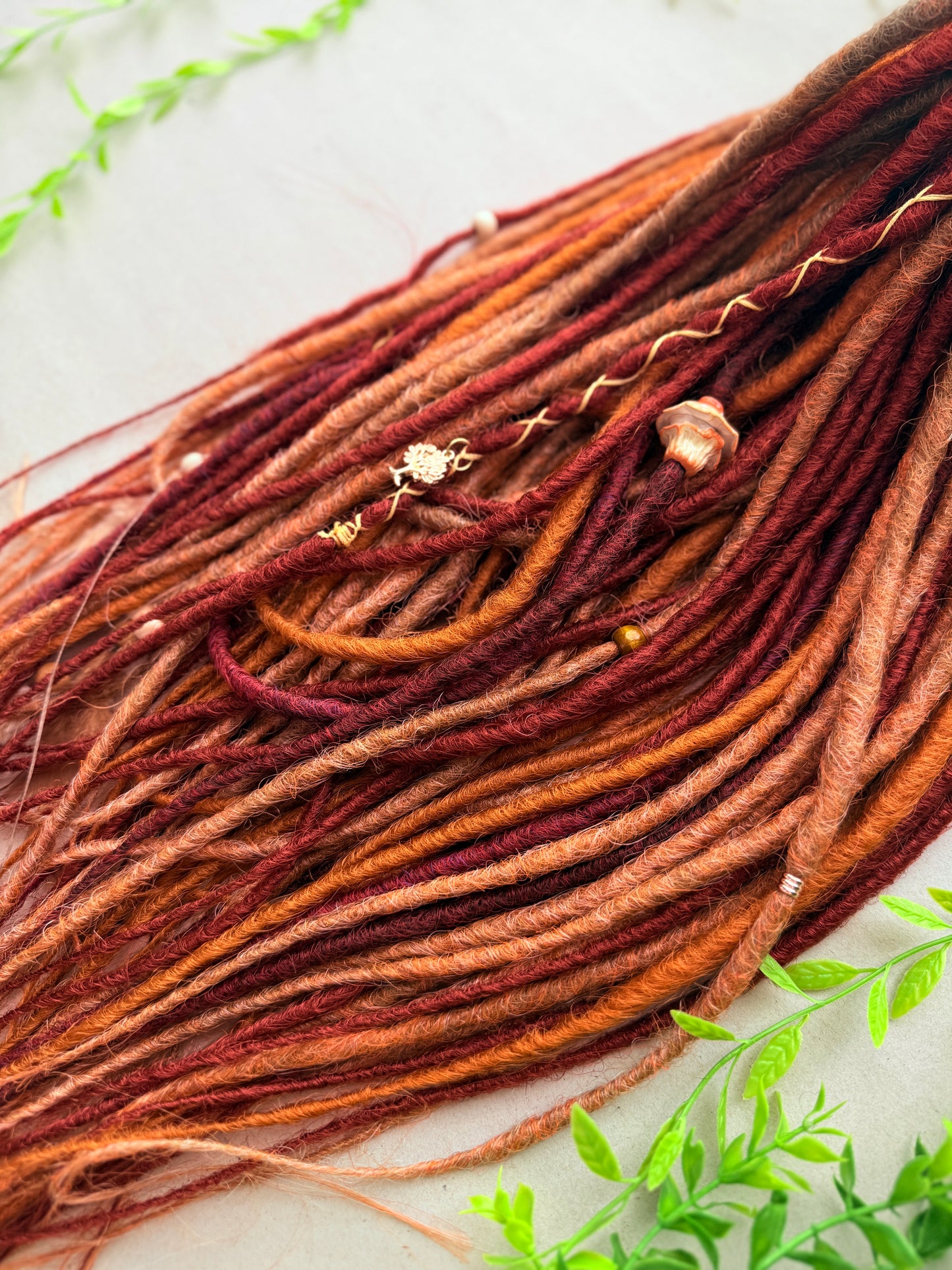 Autumn Grove Dreadlocks – Copper, Rust & Burgundy Forest Fantasy Soft DE Dreadlocks | Ready to Ship