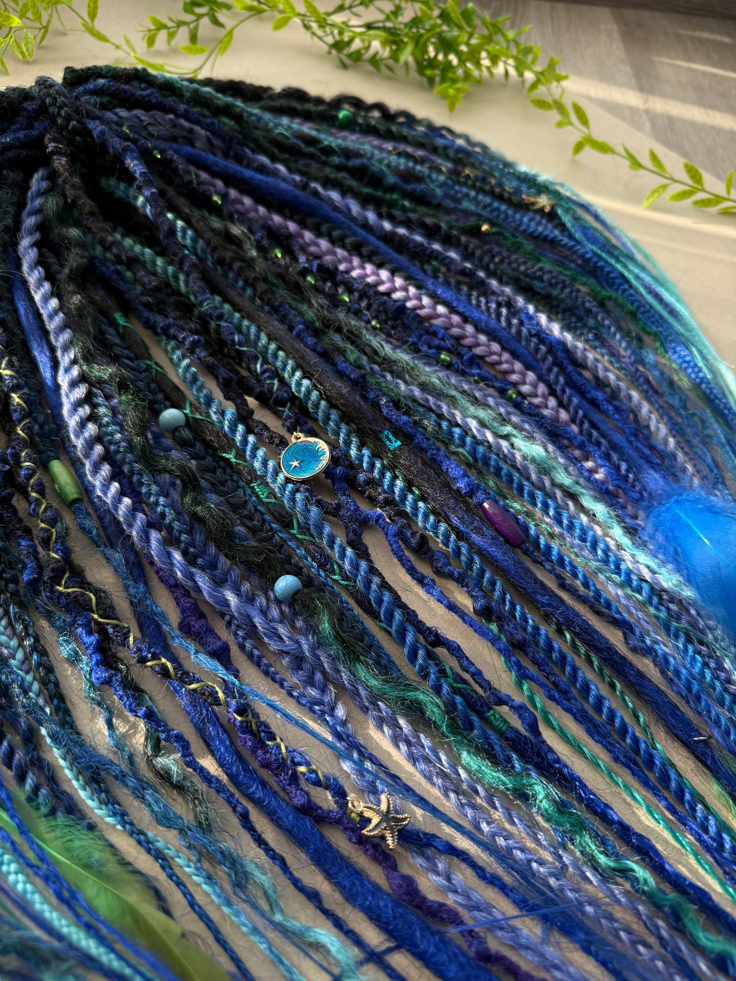 Blue Mermaid Dreadlocks – Teal & Sapphire Fantasy Hair Extensions (DE / SE)