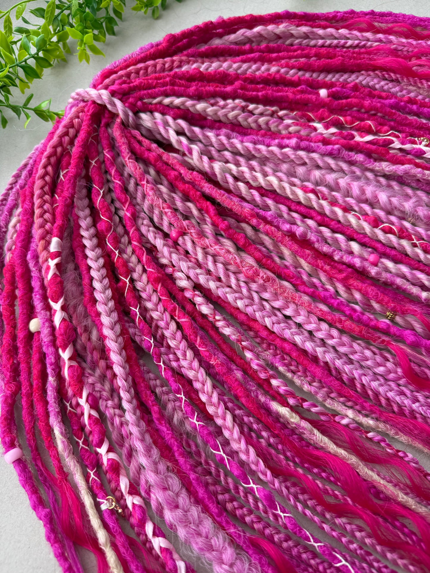 Magenta Muse Dreadlocks – Pink & Fuchsia Full Set Fantasy Hair Extensions