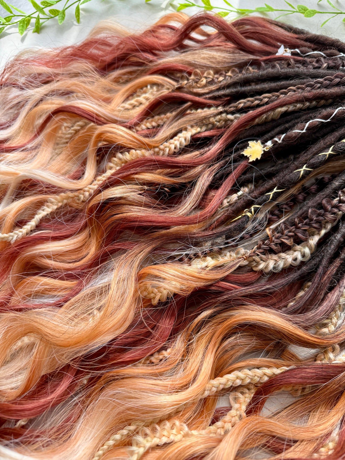 Honey Flame Dreadlocks – Ginger & Blonde Ombre Curly Fantasy Hair Extensions