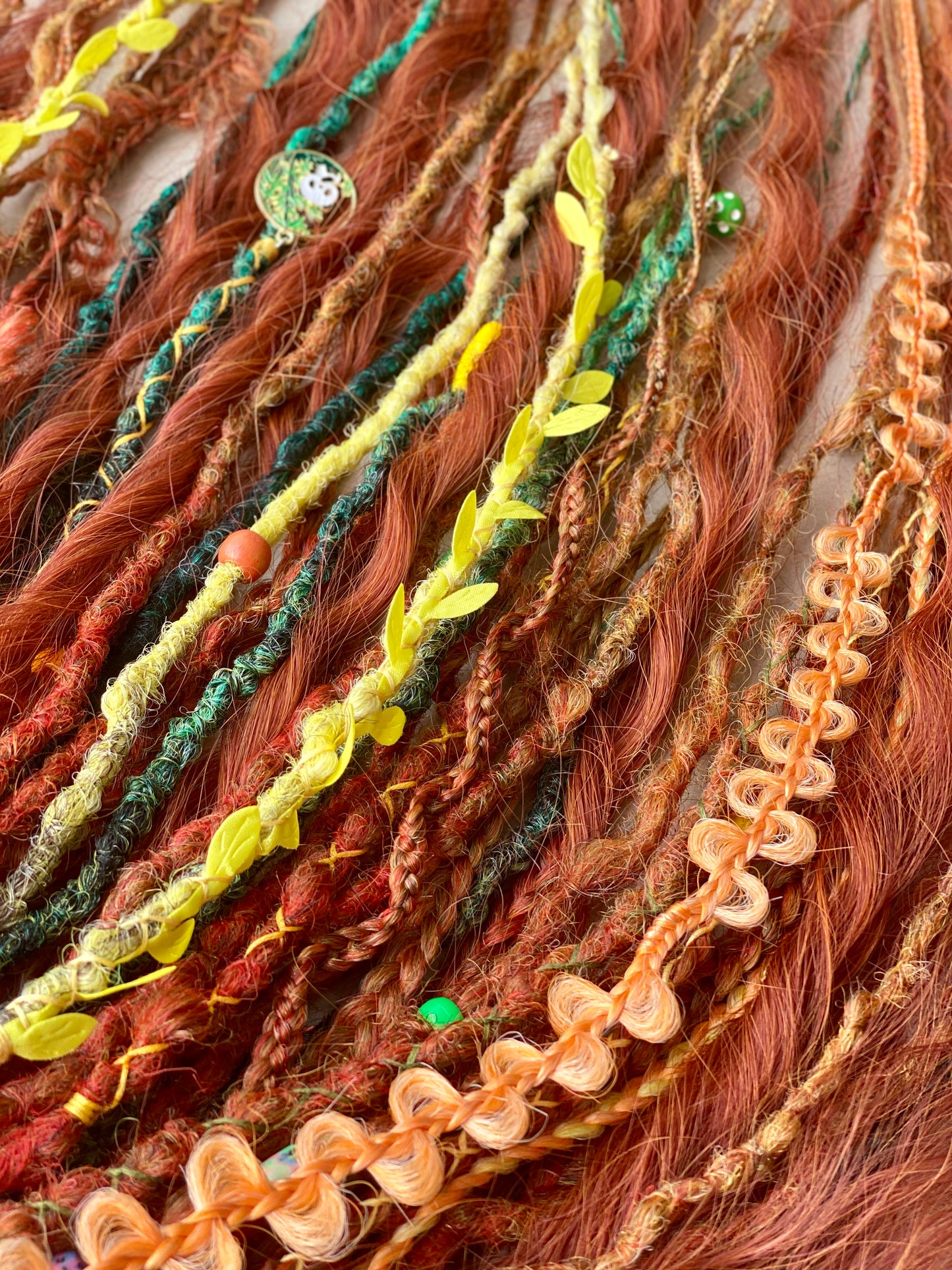 Autumn Nymph Dreadlocks – Copper & Ginger Forest Fantasy DE Hair Extensions