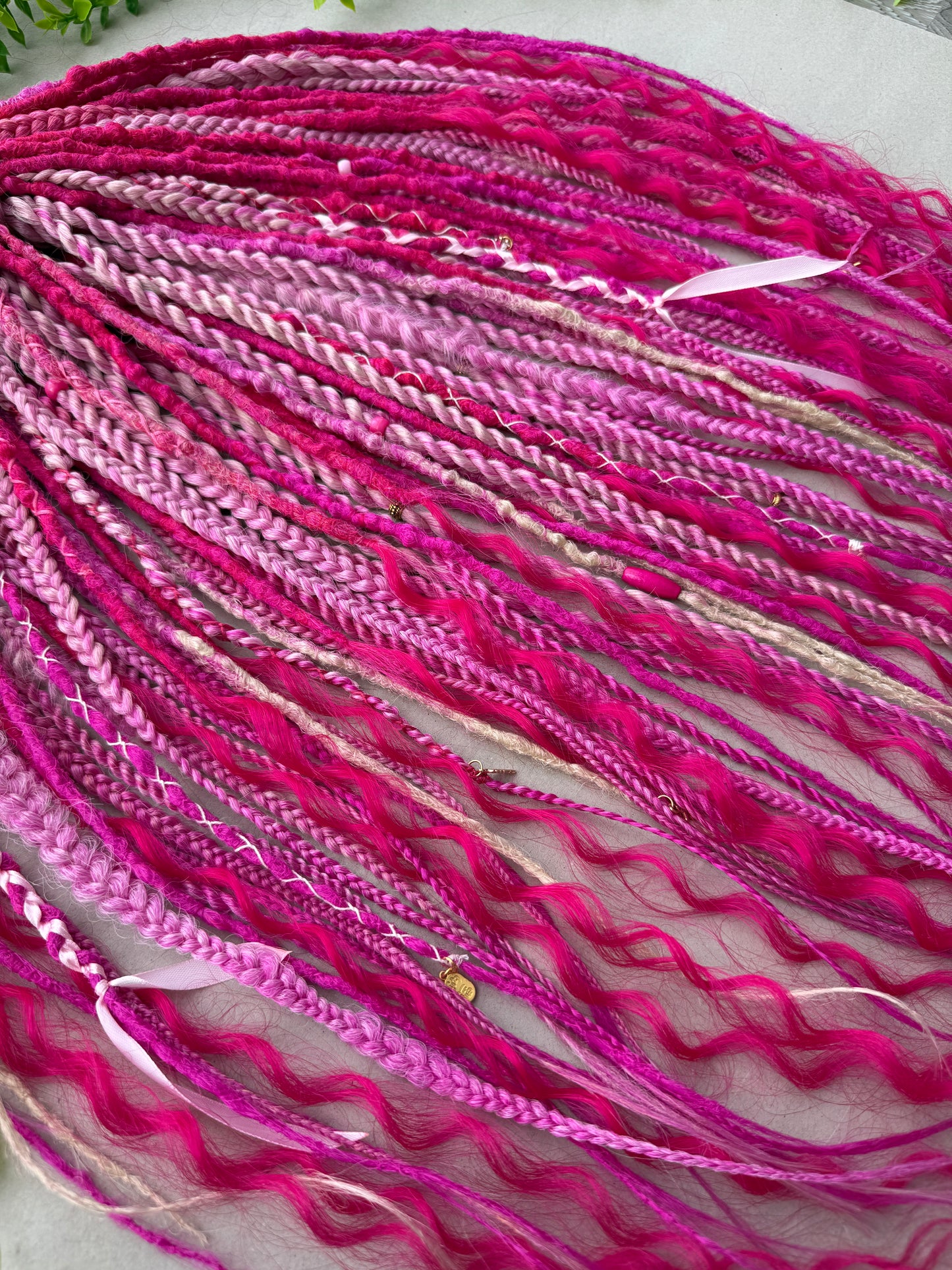 Magenta Muse Dreadlocks – Pink & Fuchsia Full Set Fantasy Hair Extensions