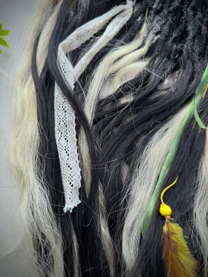 Black & Blonde Dreadlocks with Human Hair Tips – 80 cm SE Full Set