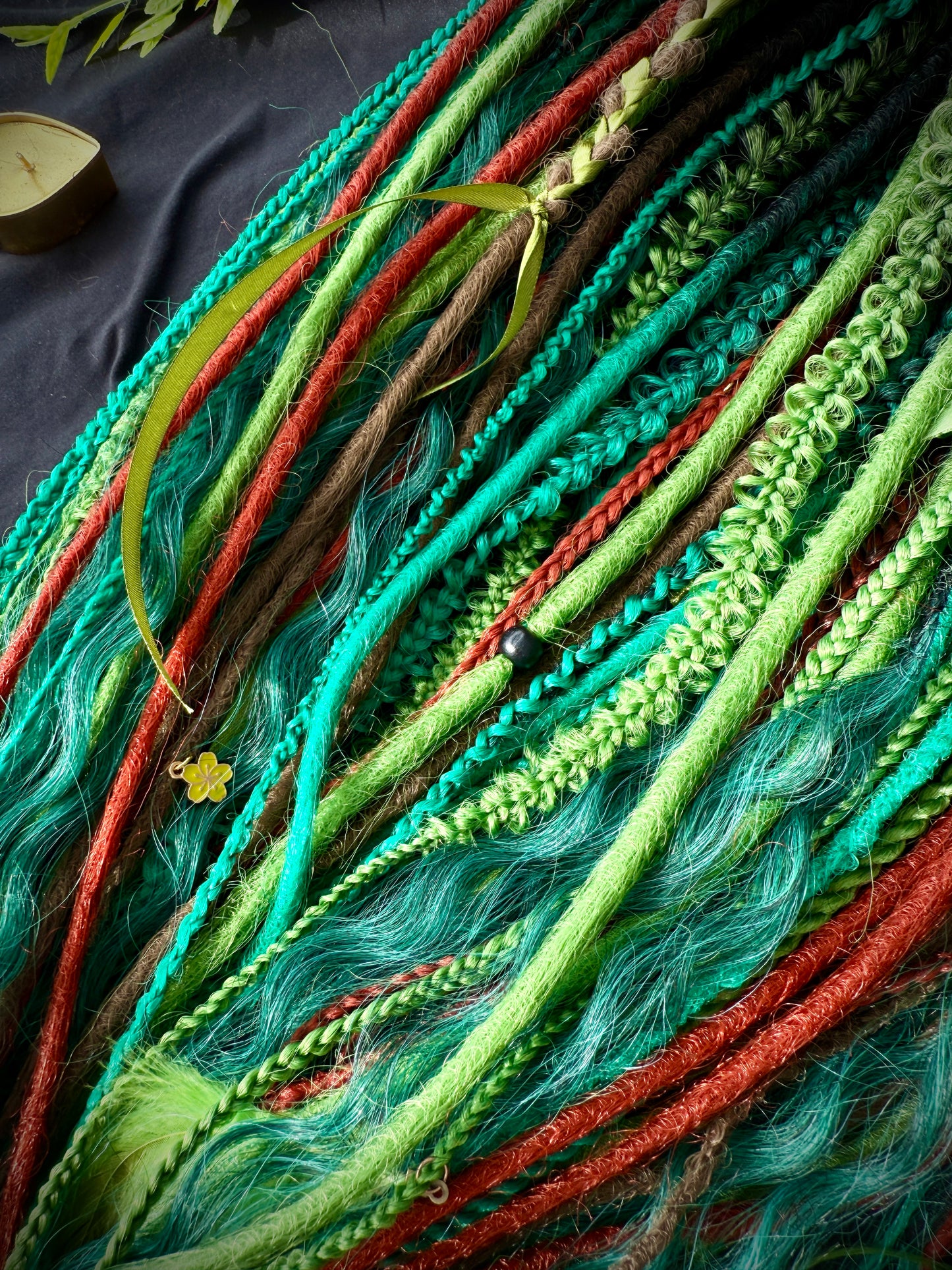 Deep Green & Black Witchy Full Dreads Set: Extra Long 90cm Collector’s Set