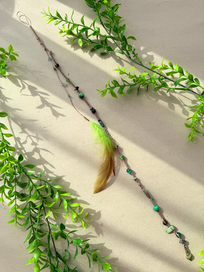 Forest Spirit Lula & Handmade Beaded Charm Set | Natural Stone Dread Wrap & Polymer Clay Dread Accessories