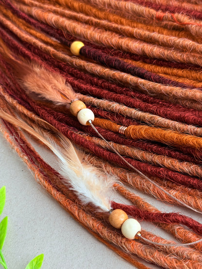 Autumn Grove Dreadlocks – Copper, Rust & Burgundy Forest Fantasy Soft DE Dreadlocks | Ready to Ship