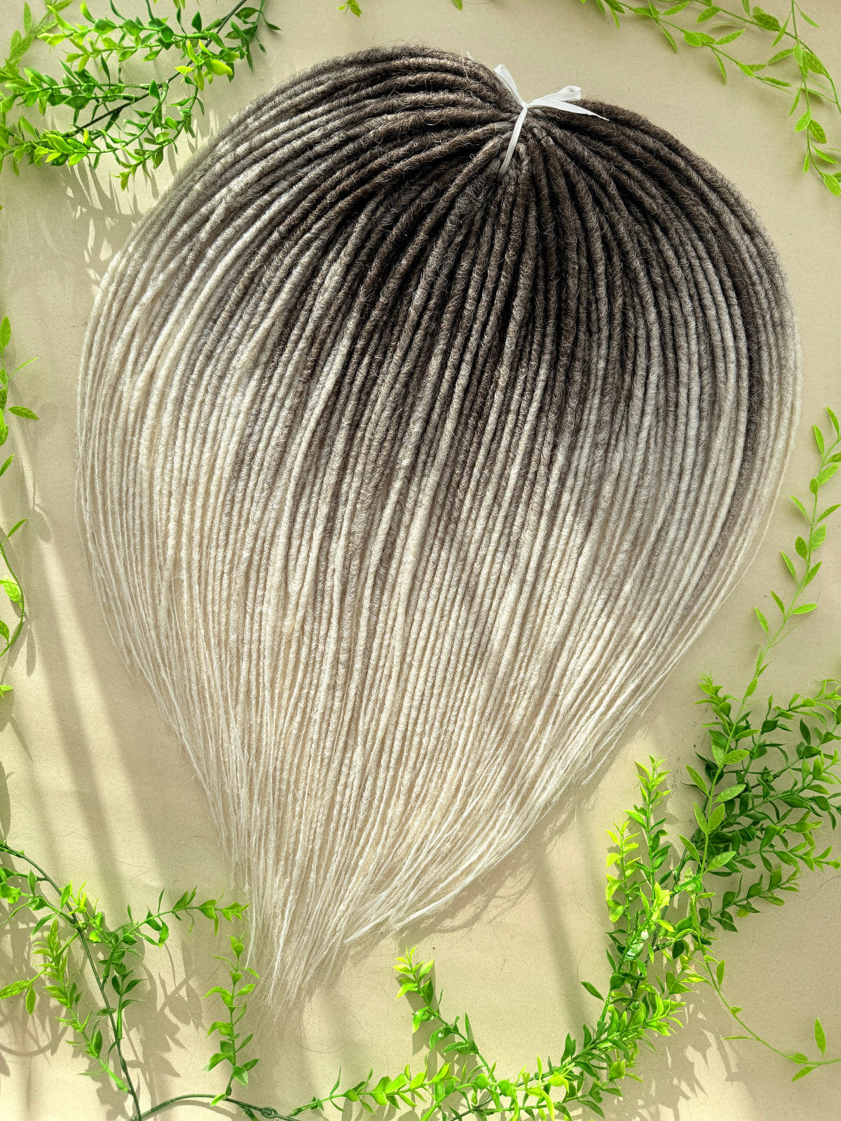Graphite Grey to White Ombre Soft DE Dreadlocks | Ready to Ship | Handmade Synthetic Dreadlock Set