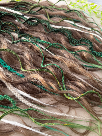Green & Brown Ombre Dreadlocks – Forest Boho Hair Extensions