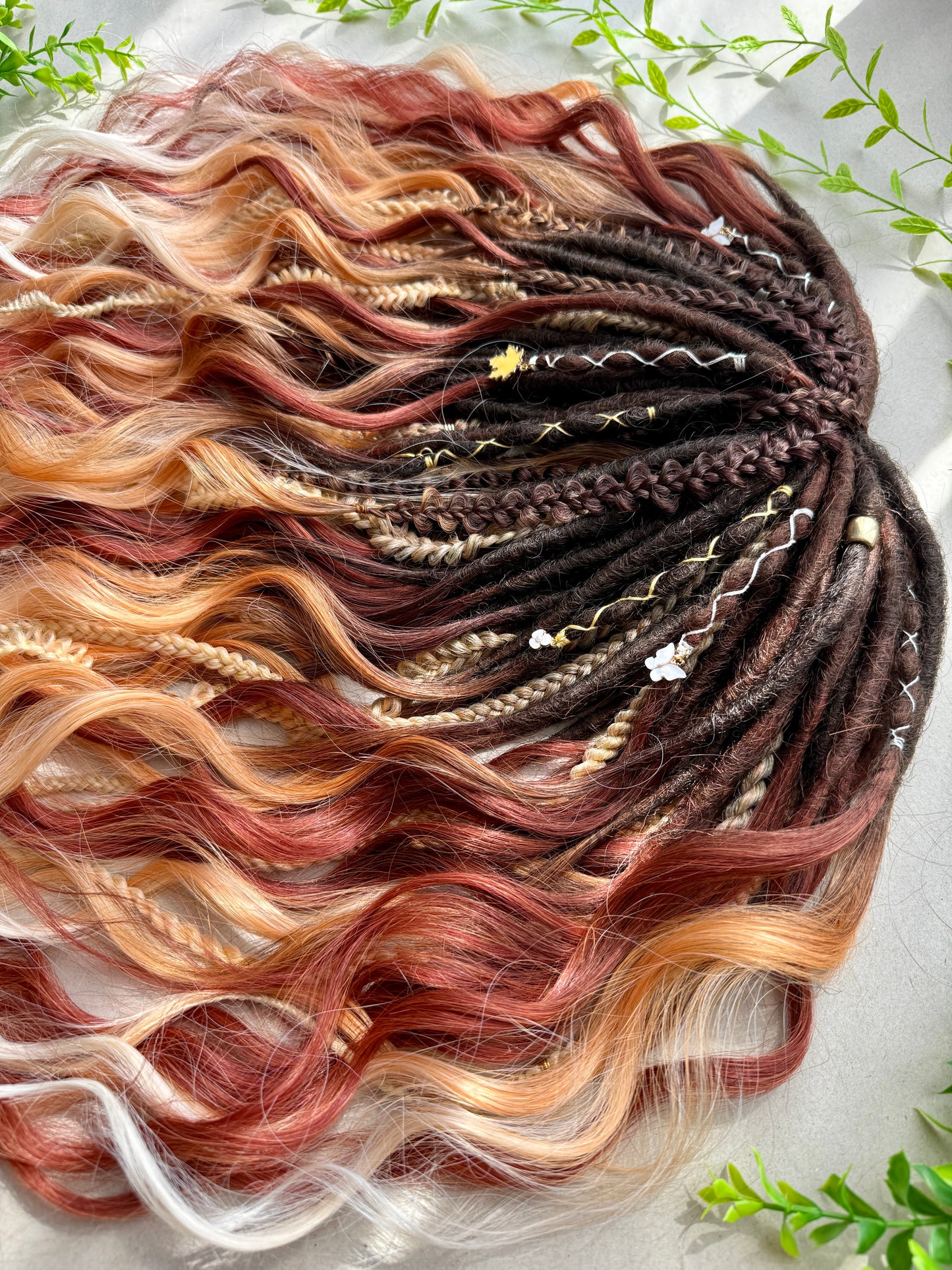 Honey Flame Dreadlocks – Ginger & Blonde Ombre Curly Fantasy Hair Extensions