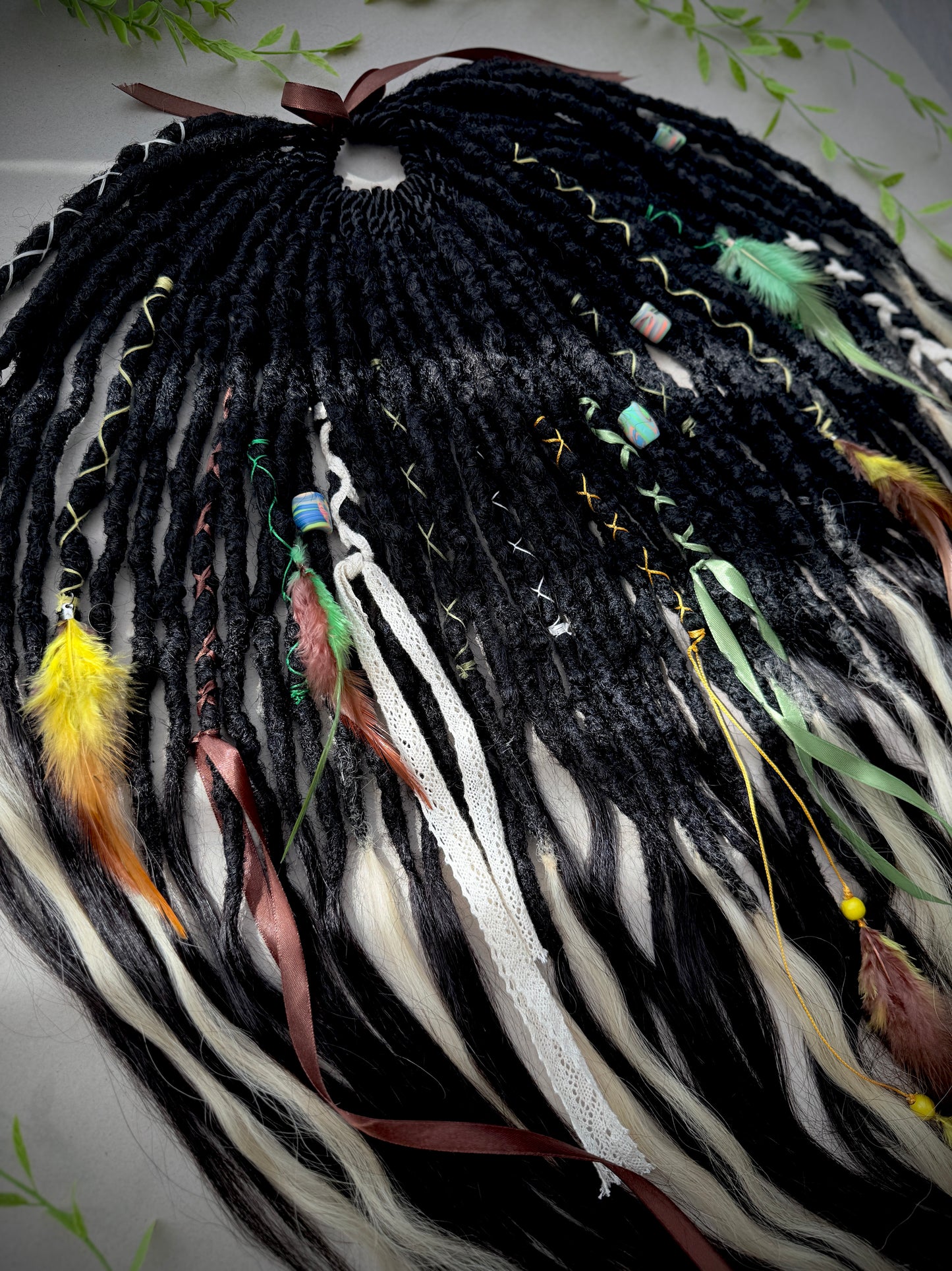 Black & Blonde Dreadlocks with Human Hair Tips – 80 cm SE Full Set