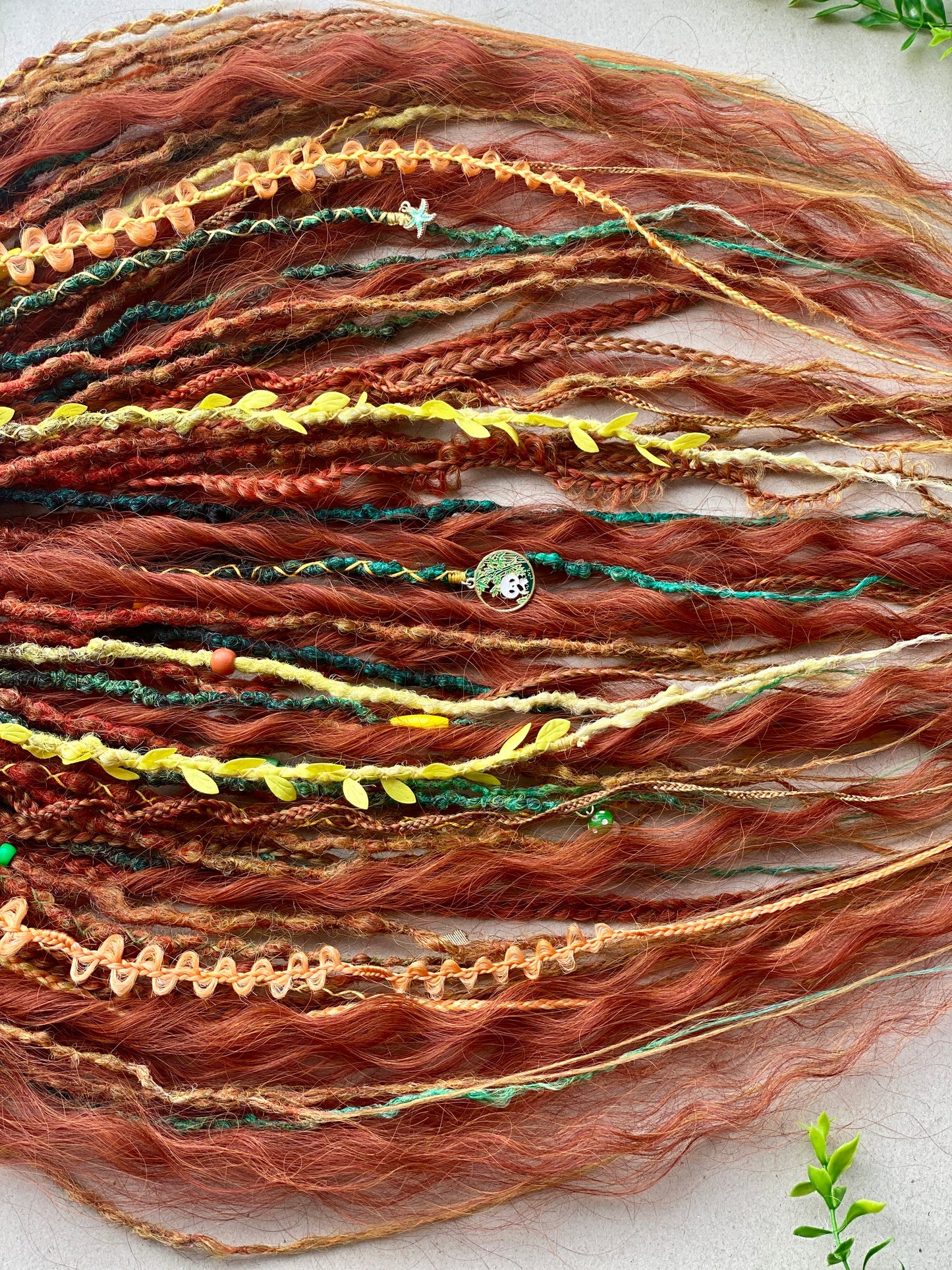 Autumn Nymph Dreadlocks – Copper & Ginger Forest Fantasy DE Hair Extensions