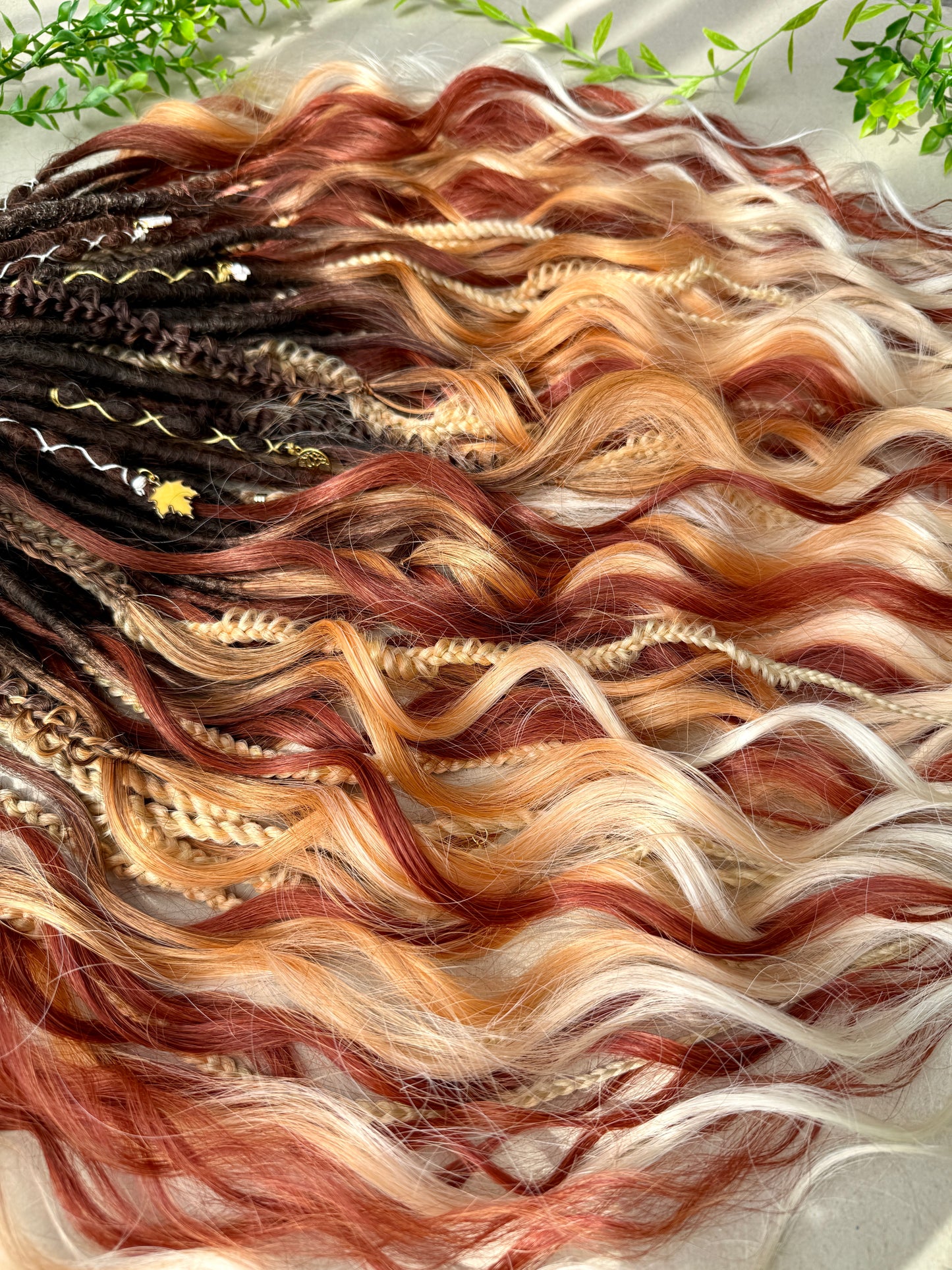 Honey Flame Dreadlocks – Ginger & Blonde Ombre Curly Fantasy Hair Extensions