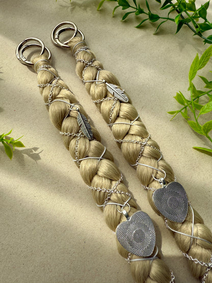 Clip-In Braided Hair Extensions with Charms – Boho Festival Hairpiece (Set of 2)