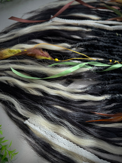 Black & Blonde Dreadlocks with Human Hair Tips – 80 cm SE Full Set