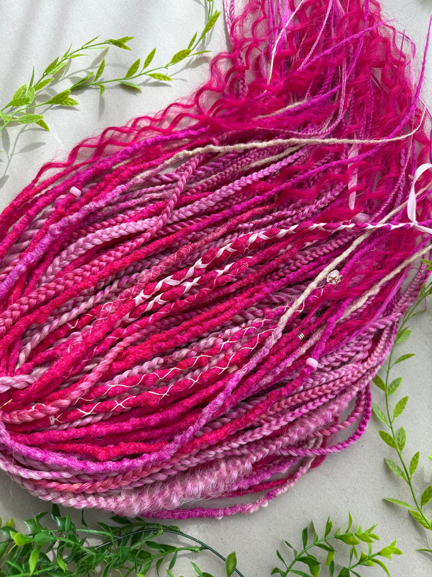 Magenta Muse Dreadlocks – Pink & Fuchsia Full Set Fantasy Hair Extensions