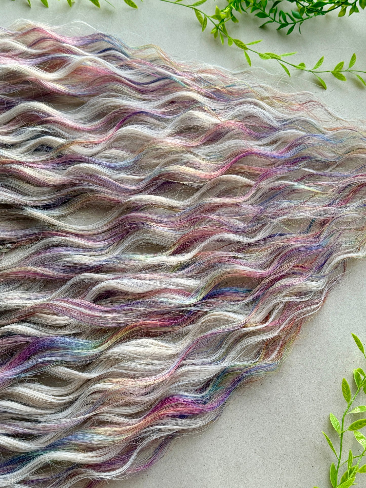 Sunborn Dreadlocks – Rainbow Fantasy Hair Extensions with Blonde Curls (DE / SE)