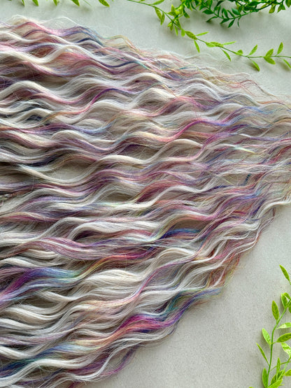 Sunborn Dreadlocks – Rainbow Fantasy Hair Extensions with Blonde Curls (DE / SE)