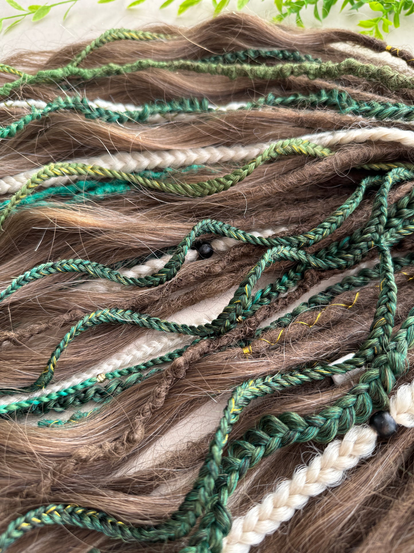 Green & Brown Ombre Dreadlocks – Forest Boho Hair Extensions