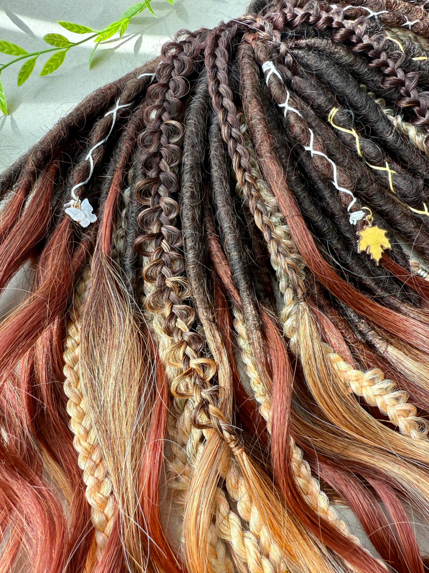 Honey Flame Dreadlocks – Ginger & Blonde Ombre Curly Fantasy Hair Extensions