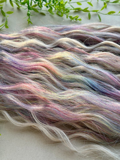 Sunborn Dreadlocks – Rainbow Fantasy Hair Extensions with Blonde Curls (DE / SE)