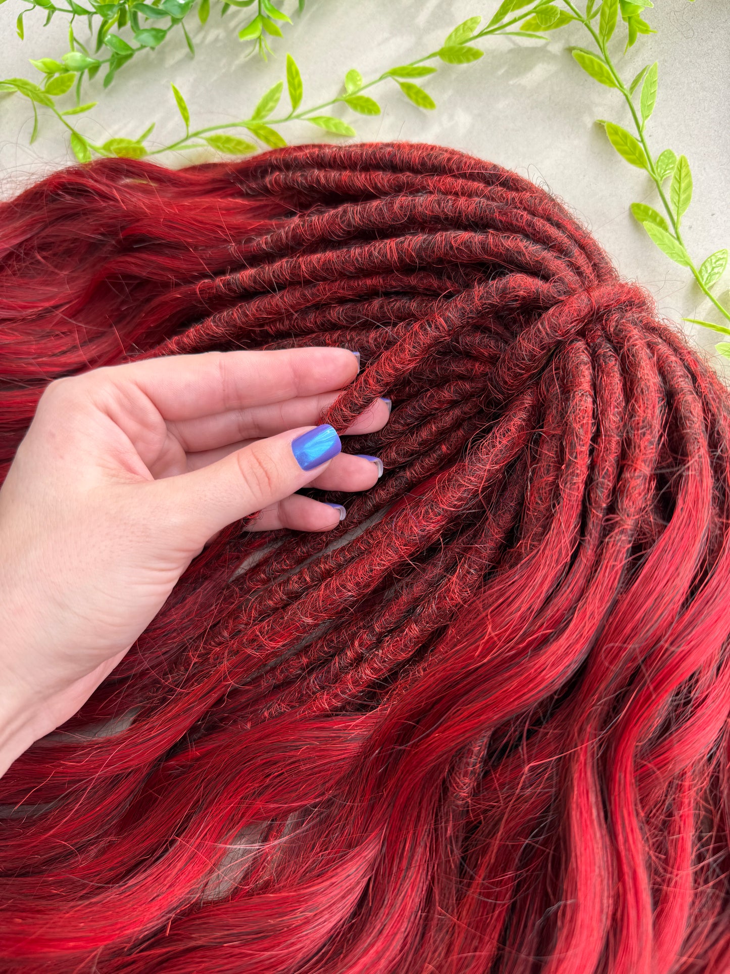 Red Ombre Dreadlock Curls – Synthetic Curly Fantasy Hair Extensions (DE / SE)