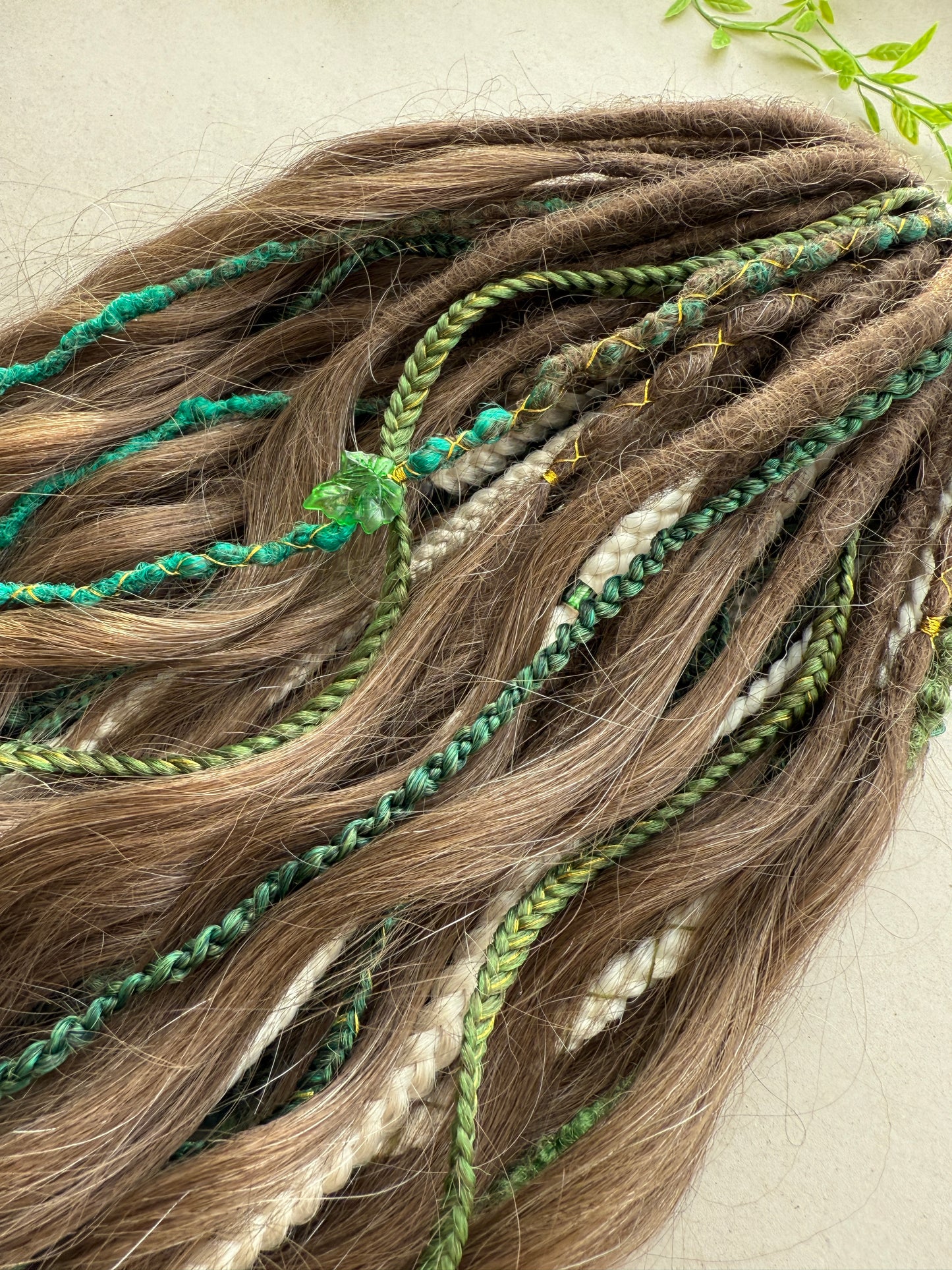 Green & Brown Ombre Dreadlocks – Forest Boho Hair Extensions