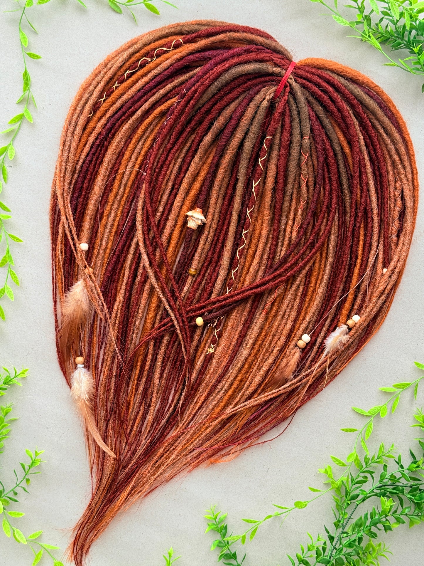 Autumn Grove Dreadlocks – Copper, Rust & Burgundy Forest Fantasy Soft DE Dreadlocks | Ready to Ship