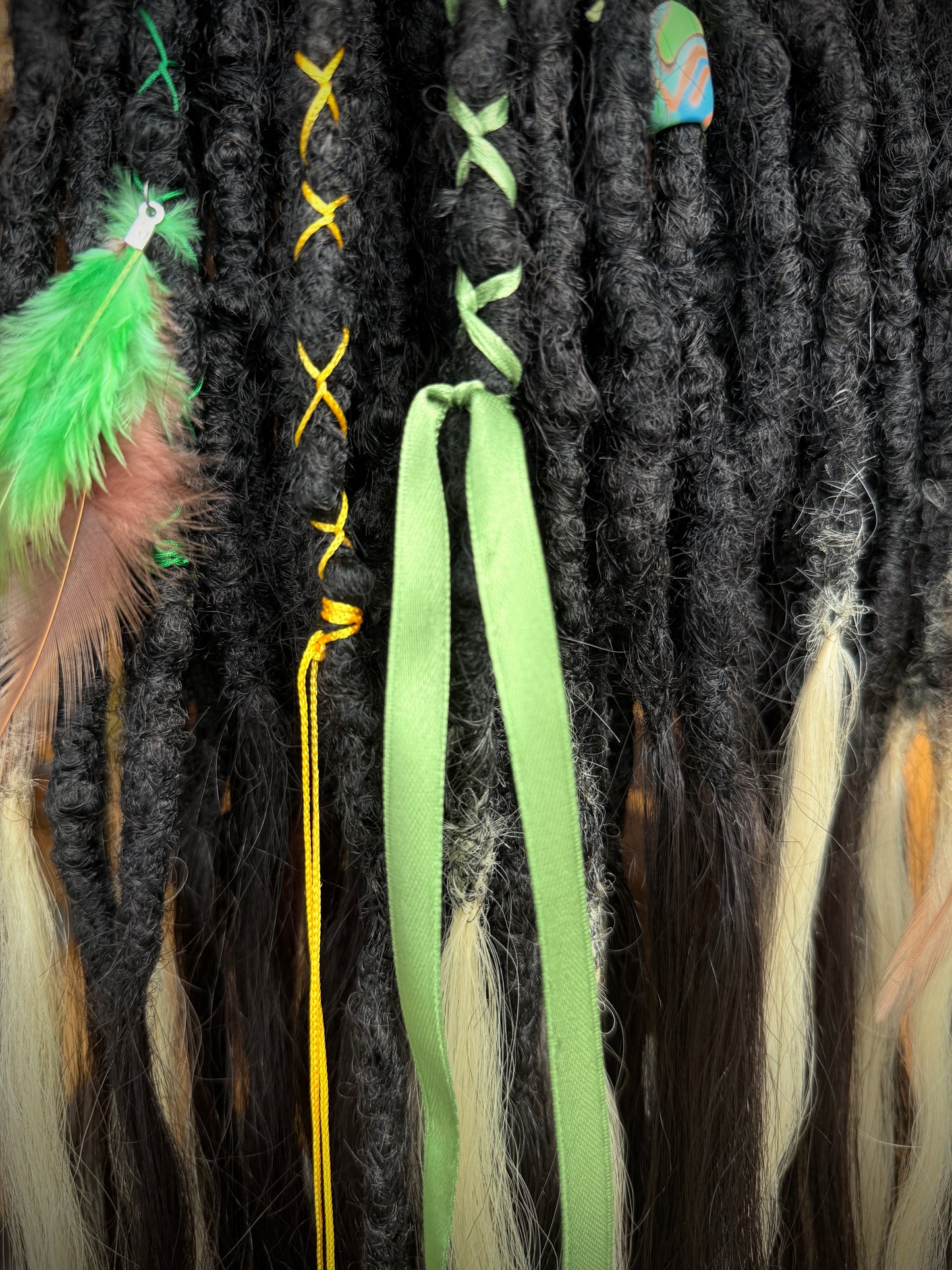 Black & Blonde Dreadlocks with Human Hair Tips – 80 cm SE Full Set