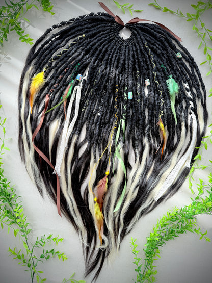 Black & Blonde Dreadlocks with Human Hair Tips – 80 cm SE Full Set