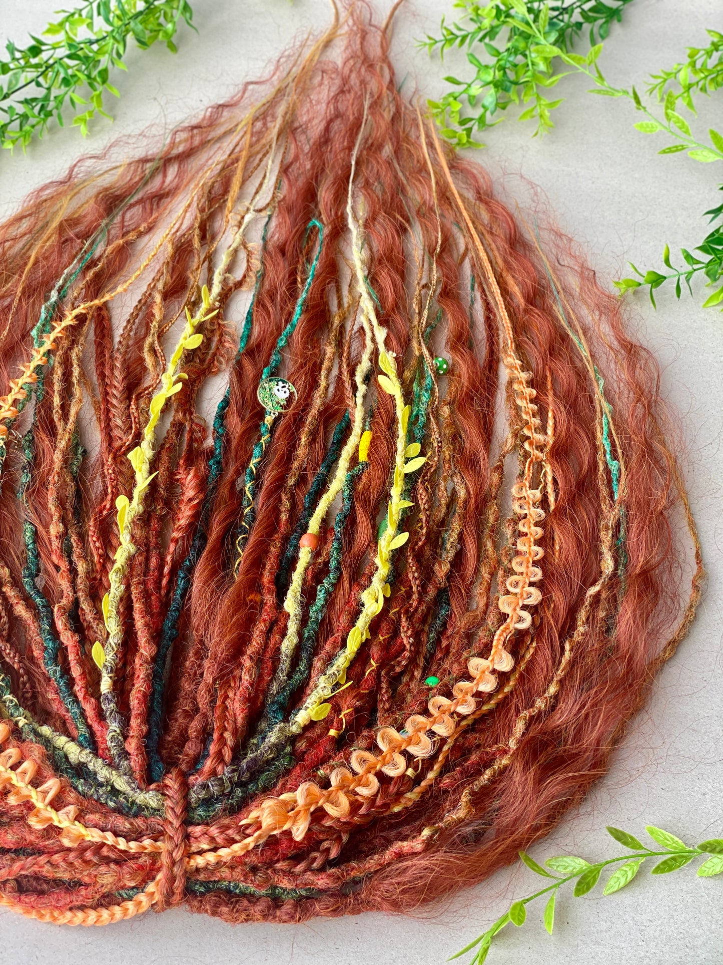 Autumn Nymph Dreadlocks – Copper & Ginger Forest Fantasy DE Hair Extensions