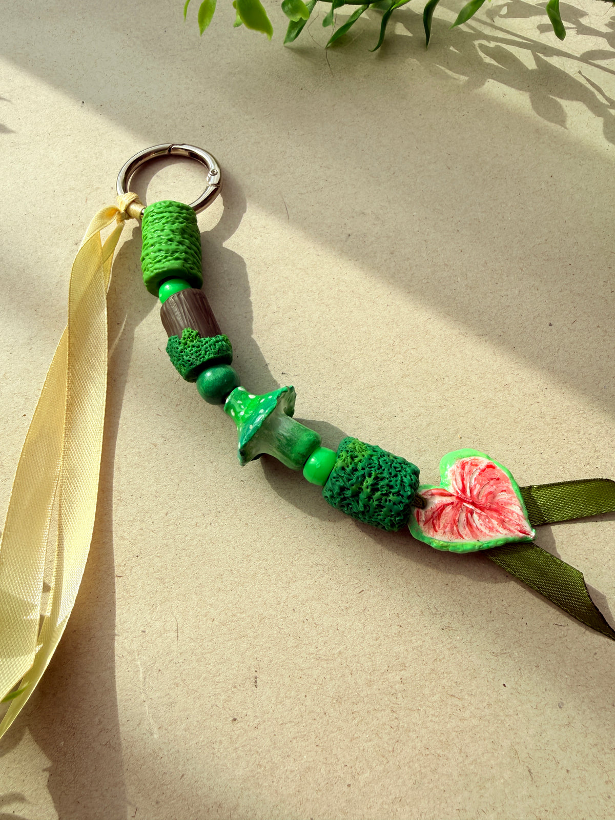 Forest Spirit Lula & Handmade Beaded Charm Set | Natural Stone Dread Wrap & Polymer Clay Dread Accessories
