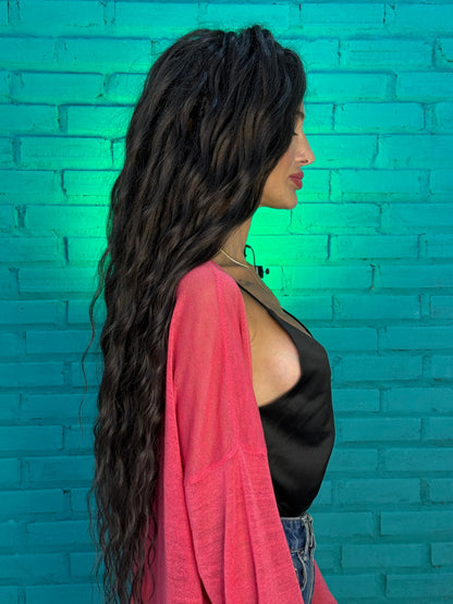 Dark Brown Natural Dreadlocks with Curls – Textured Boho Hair Extensions (DE / SE)