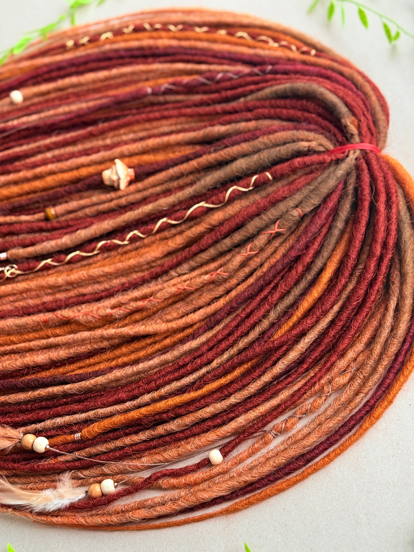 Autumn Grove Dreadlocks – Copper, Rust & Burgundy Forest Fantasy Soft DE Dreadlocks | Ready to Ship