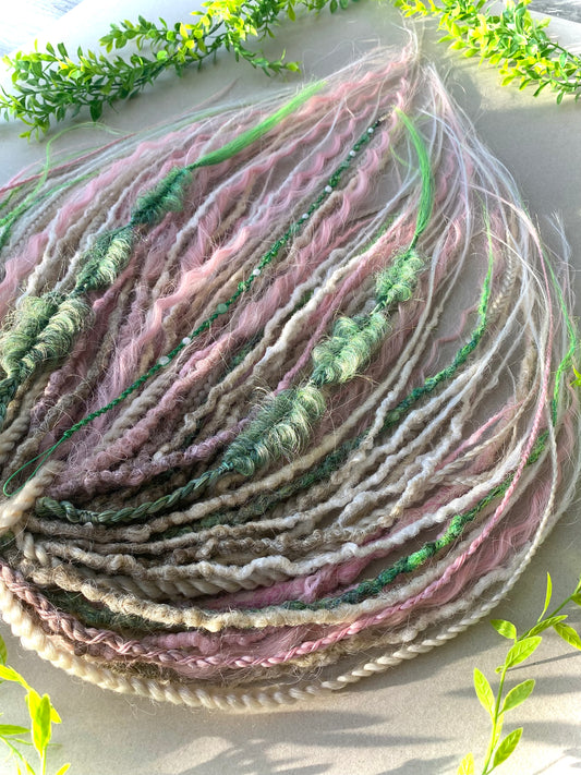 Morning Nymph Dreadlocks Pastel Blonde & Soft Pink Fairy Full Set (50 DE)