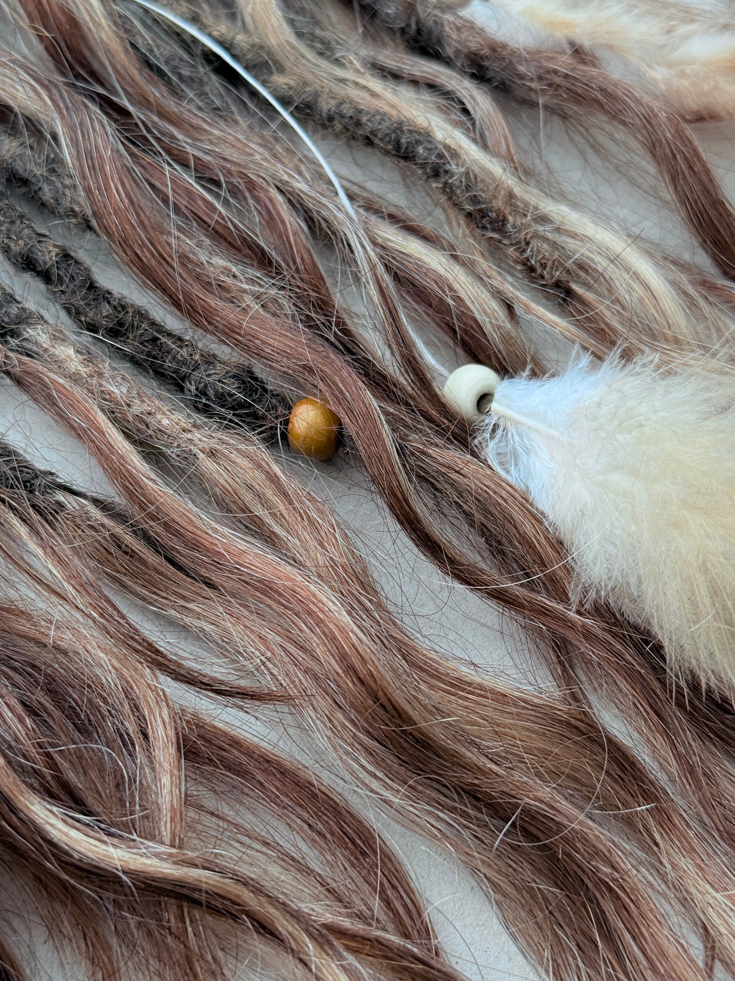 Brown Partial Dreadlock Set with Human Hair Ends | 26 DE Dreads for Undercut or Nape Install | Handmade Boho Dread Extensions | Ready to Ship
