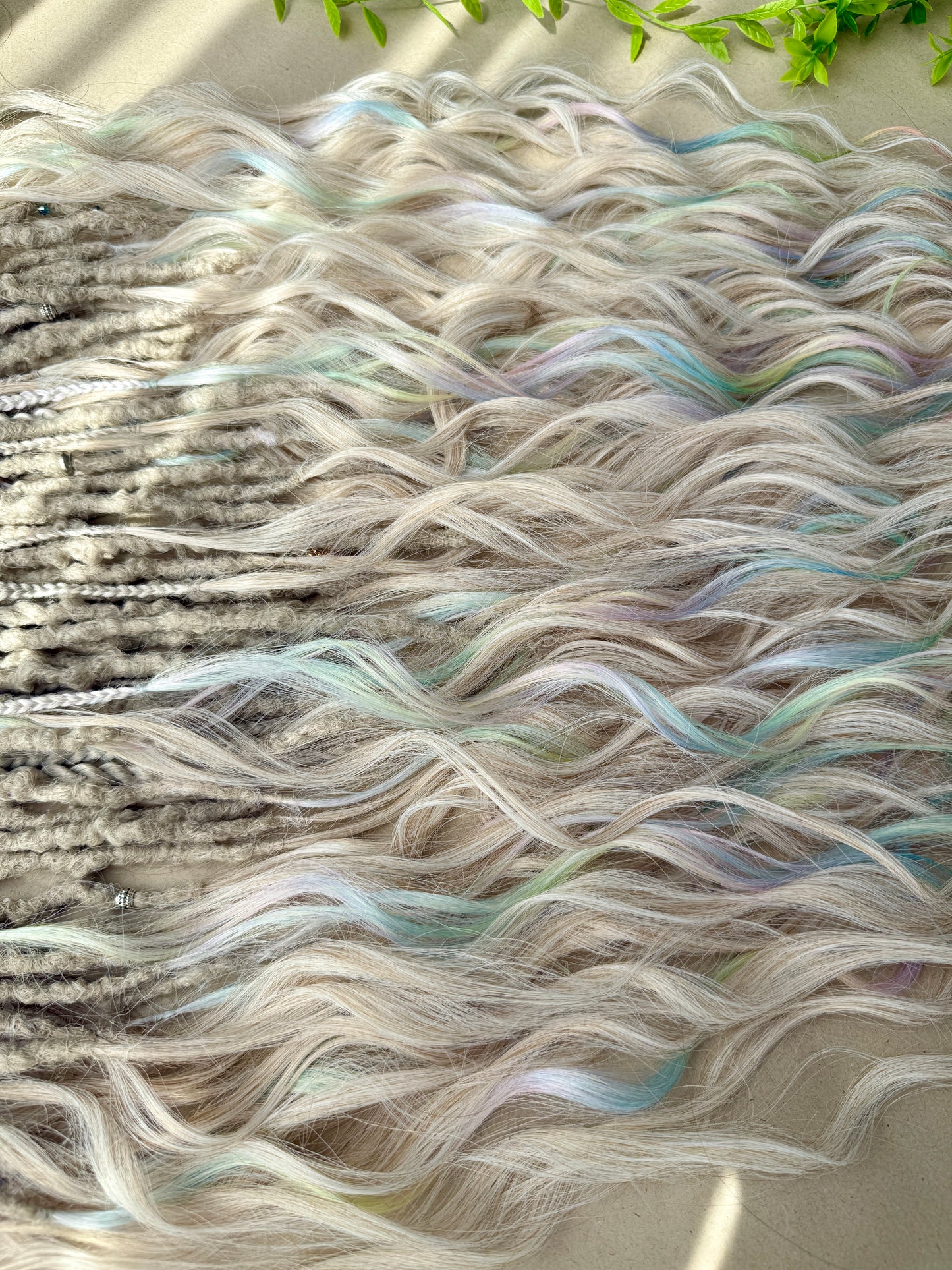 Prismborn Curls Dreadlocks – 90 cm Rainbow & Grey Extra Long Full Set | Collector’s Drop