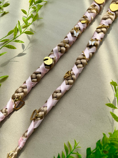 Clip-In Braided Hair Extensions with Charms – Boho Festival Hairpiece (Set of 2)