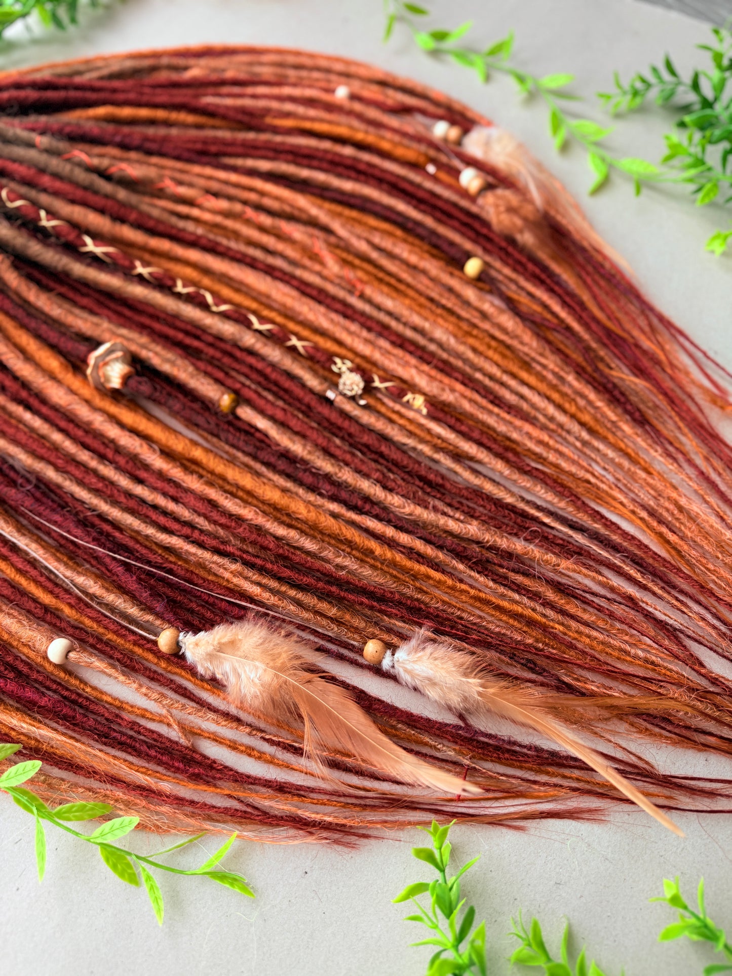 Autumn Grove Dreadlocks – Copper, Rust & Burgundy Forest Fantasy Soft DE Dreadlocks | Ready to Ship