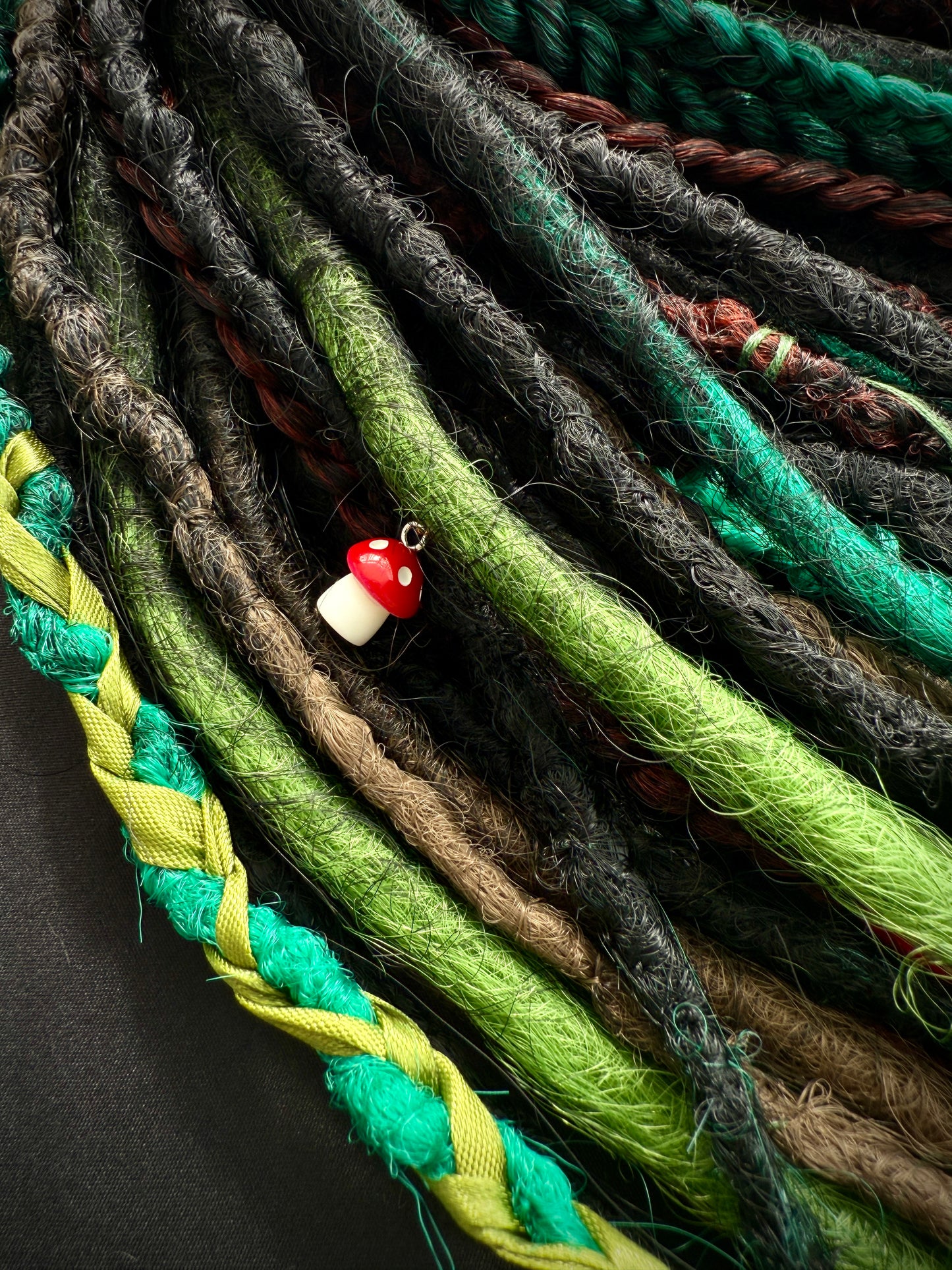 Deep Green & Black Witchy Full Dreads Set: Extra Long 90cm Collector’s Set