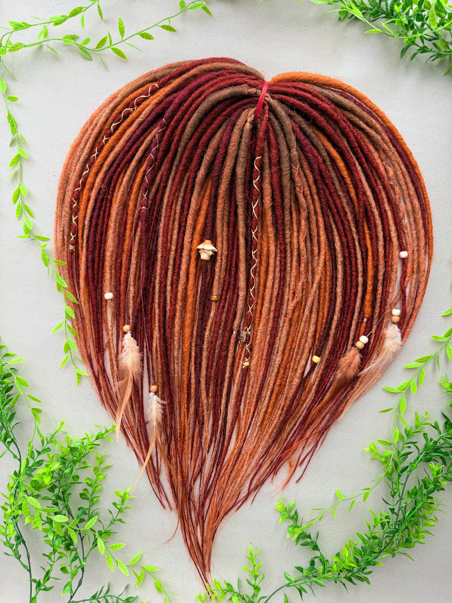 Autumn Grove Dreadlocks – Copper, Rust & Burgundy Forest Fantasy Soft DE Dreadlocks | Ready to Ship