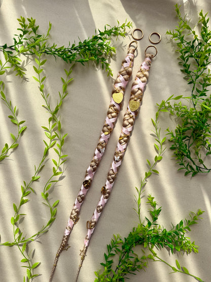 Clip-In Braided Hair Extensions with Charms – Boho Festival Hairpiece (Set of 2)