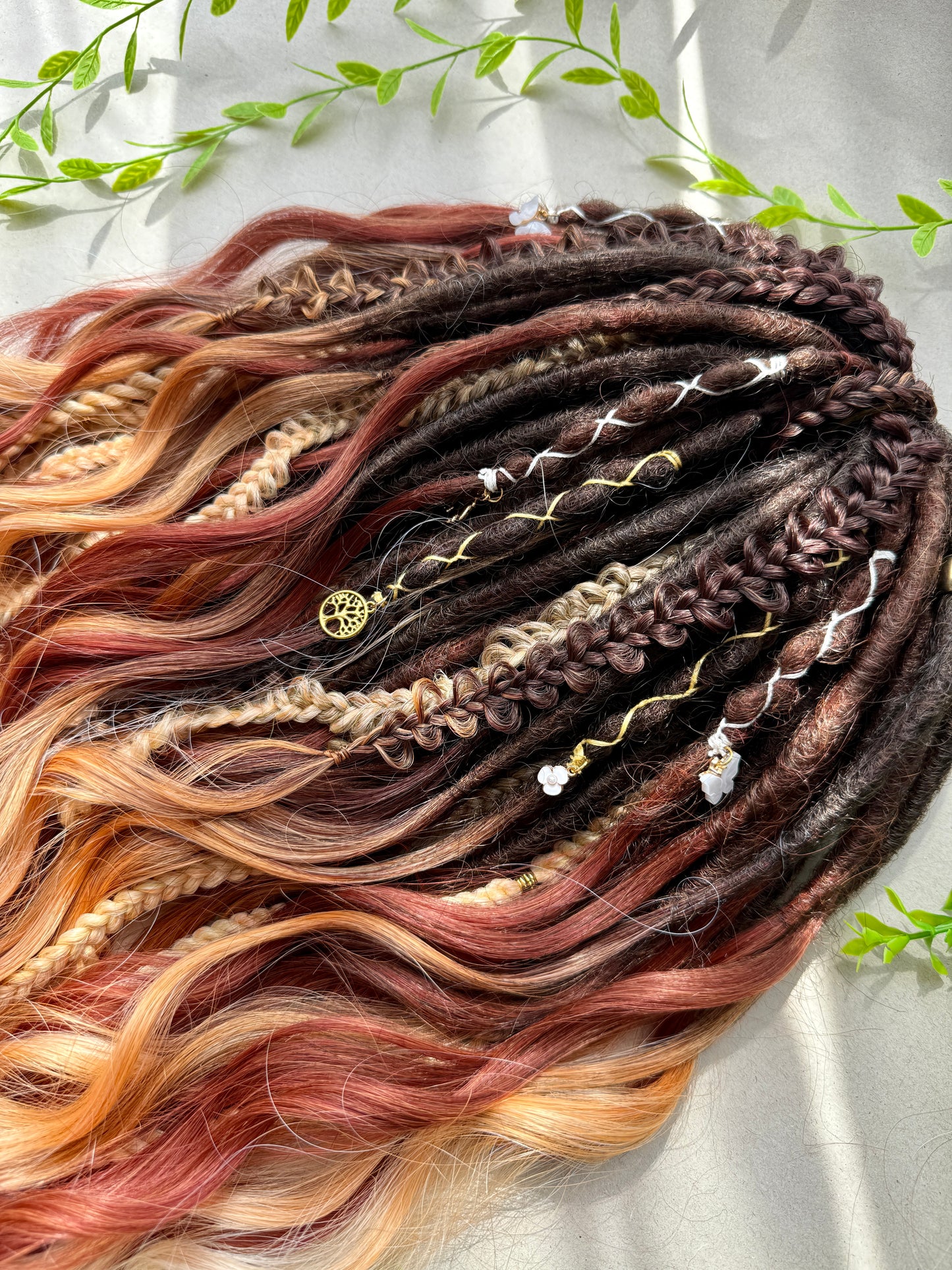 Honey Flame Dreadlocks – Ginger & Blonde Ombre Curly Fantasy Hair Extensions