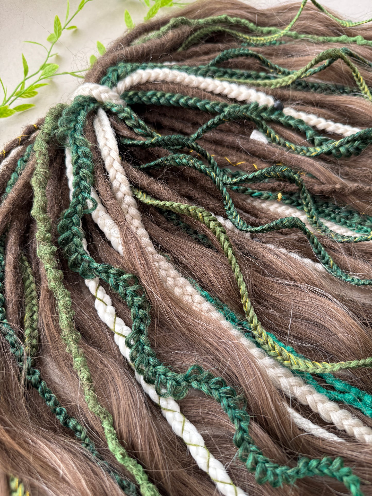 Green & Brown Ombre Dreadlocks – Forest Boho Hair Extensions