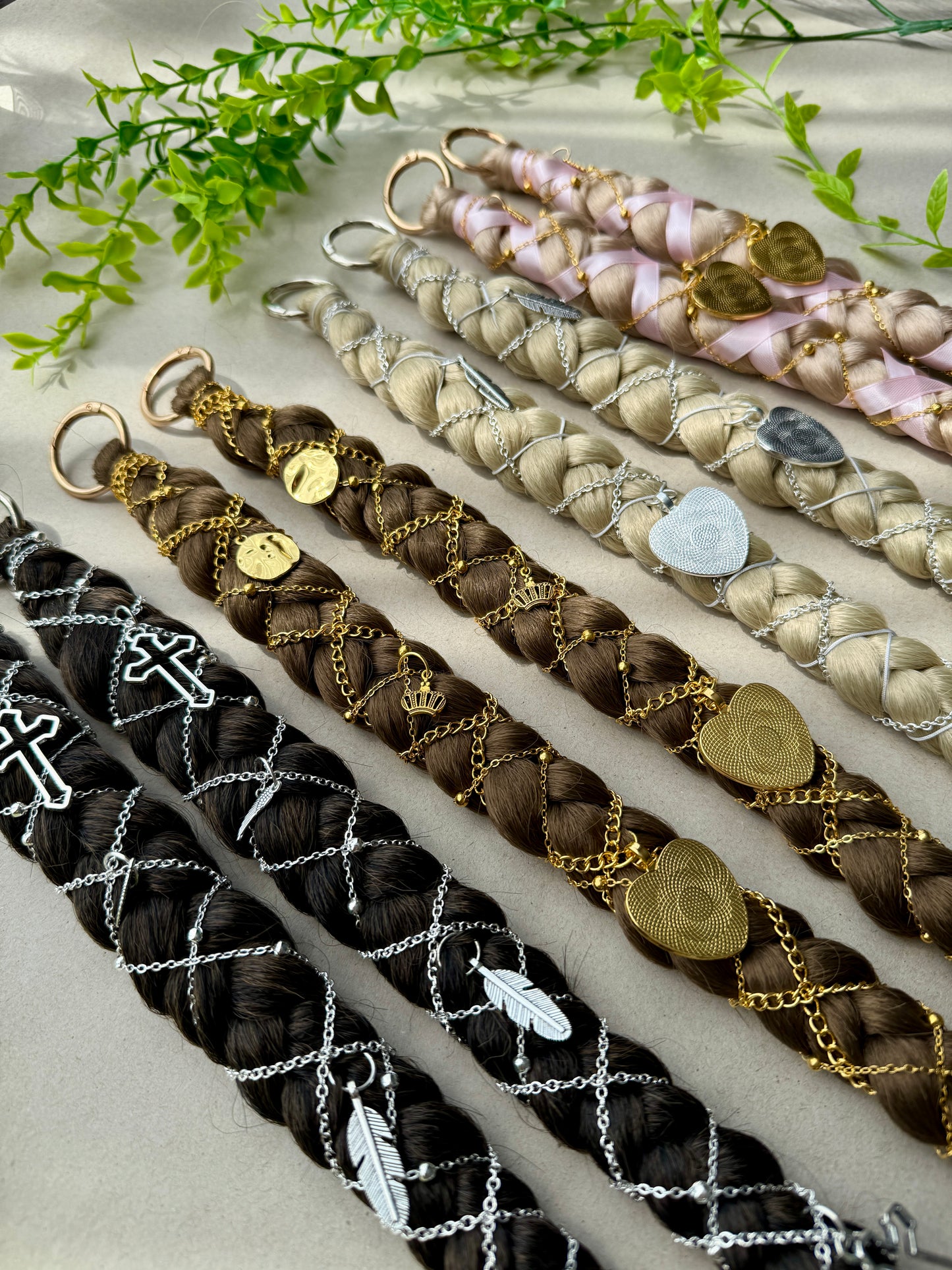 Clip-In Braided Hair Extensions with Charms – Boho Festival Hairpiece (Set of 2)